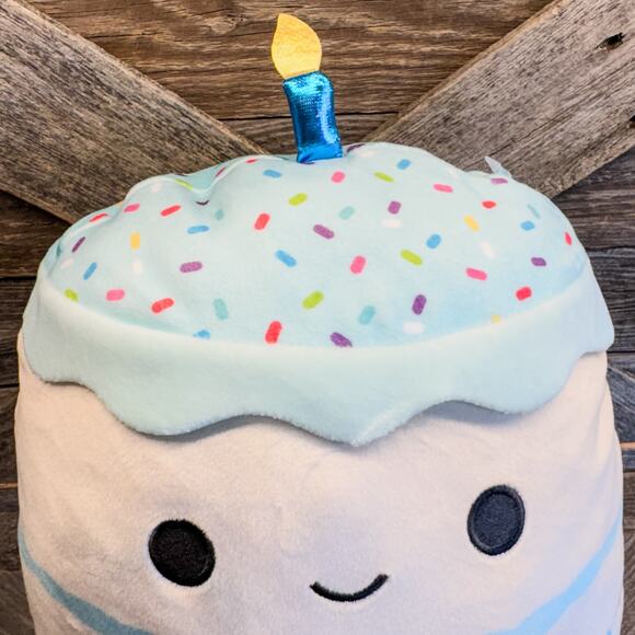 NWT-2023, Kiks, The Happy Birthday Cake w/ Candle Plush Squishmallow Toy, 10”H - Picture 4 of 7